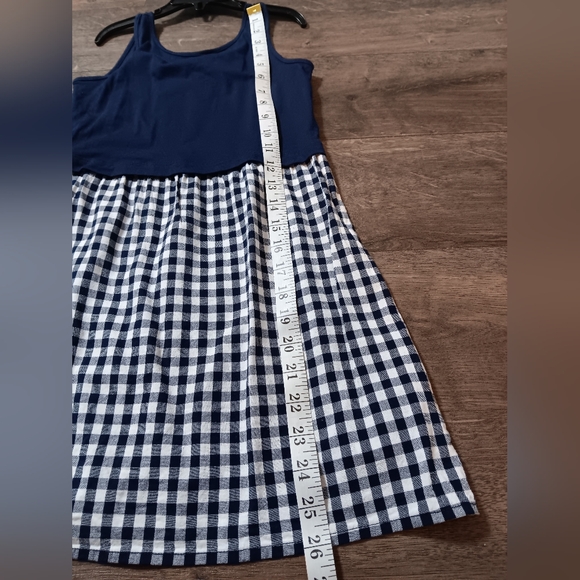Old Navy checkerboard blue white dress size 6-7 - Picture 3 of 5